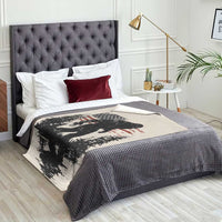 American Flag Bigfoot Throw Blanket Patriotic Sasquatch Retro Vintage
