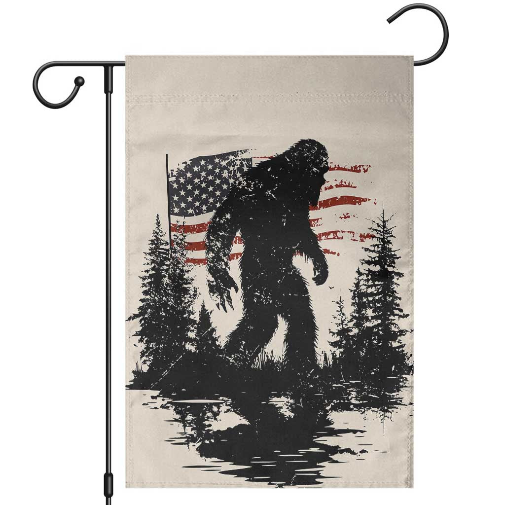 American Flag Bigfoot Garden Flag Patriotic Sasquatch Retro Vintage