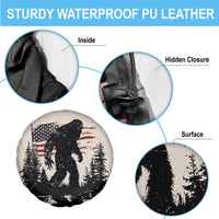 American Flag Bigfoot Spare Tire Cover Patriotic Sasquatch Retro Vintage