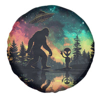 Bigfoot and Alien Spare Tire Cover UFO Themed