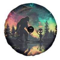 Bigfoot and Alien Spare Tire Cover UFO Themed