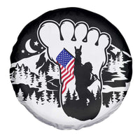 Patriotic Bigfoot Spare Tire Cover Rocking On Sasquatch Footprint With American Flag
