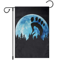 Cool Bigfoot Footprint Garden Flag Sasquatch Full Moon Forest