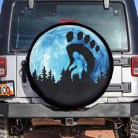 Cool Bigfoot Footprint Spare Tire Cover Sasquatch Full Moon Forest