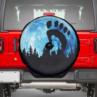Cool Bigfoot Footprint Spare Tire Cover Sasquatch Full Moon Forest