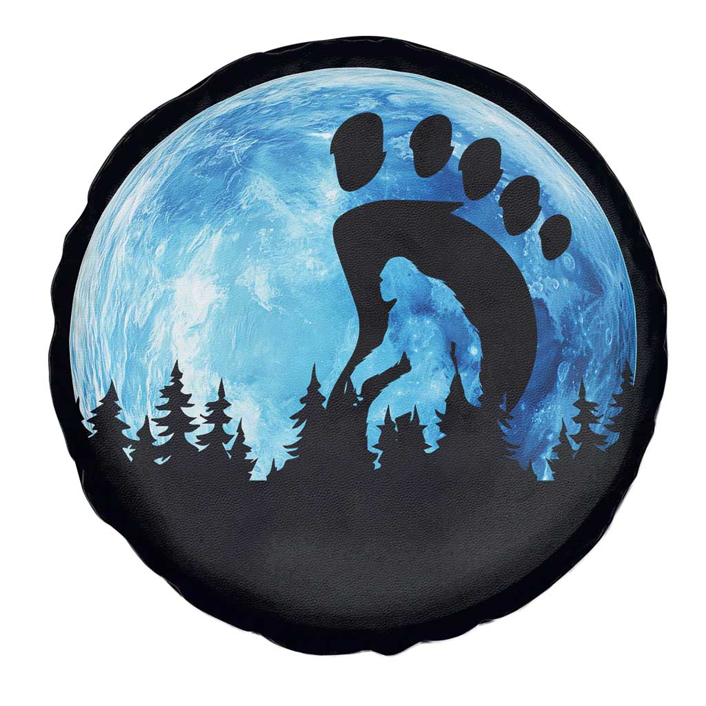 Cool Bigfoot Footprint Spare Tire Cover Sasquatch Full Moon Forest