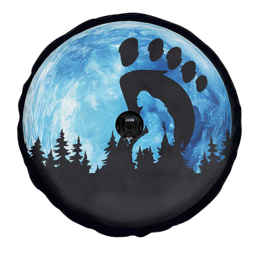 Cool Bigfoot Footprint Spare Tire Cover Sasquatch Full Moon Forest