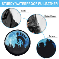 Cool Bigfoot Footprint Spare Tire Cover Sasquatch Full Moon Forest