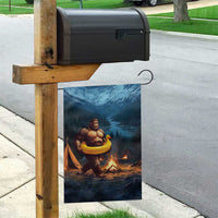 Funny Bigfoot with Duck Floatie Garden Flag Sasquatch Camping Night