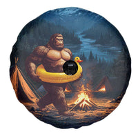 Funny Bigfoot with Duck Floatie Spare Tire Cover Sasquatch Camping Night