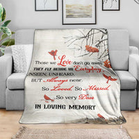 Red Cardinal Remembrance Throw Blanket In Loving Memory Memorial Spiritual Gift for Loss of a Loved One
