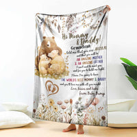 Cute Bear Family Baby Bump Love Message Throw Blanket Hi Mommy & Daddy Baby Announcement New Parents