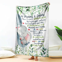 Cute Elephant Baby Bump Love Message Throw Blanket Hi Mommy & Daddy Sentimental Gift for Expecting Parents