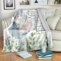 Cute Elephant Baby Bump Love Message Throw Blanket Hi Mommy & Daddy Sentimental Gift for Expecting Parents