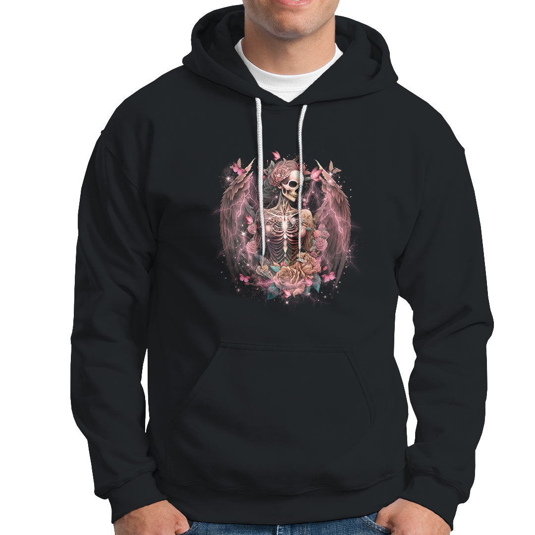 Floral Gothic Skeleton Hoodie Floral Gothic Skeleton Goblincore Karma Fairy Roses Skull Floral Skeleton In My Next Life I Want To Be The Karma Fairy Funny Quote - Wonder Print Shop