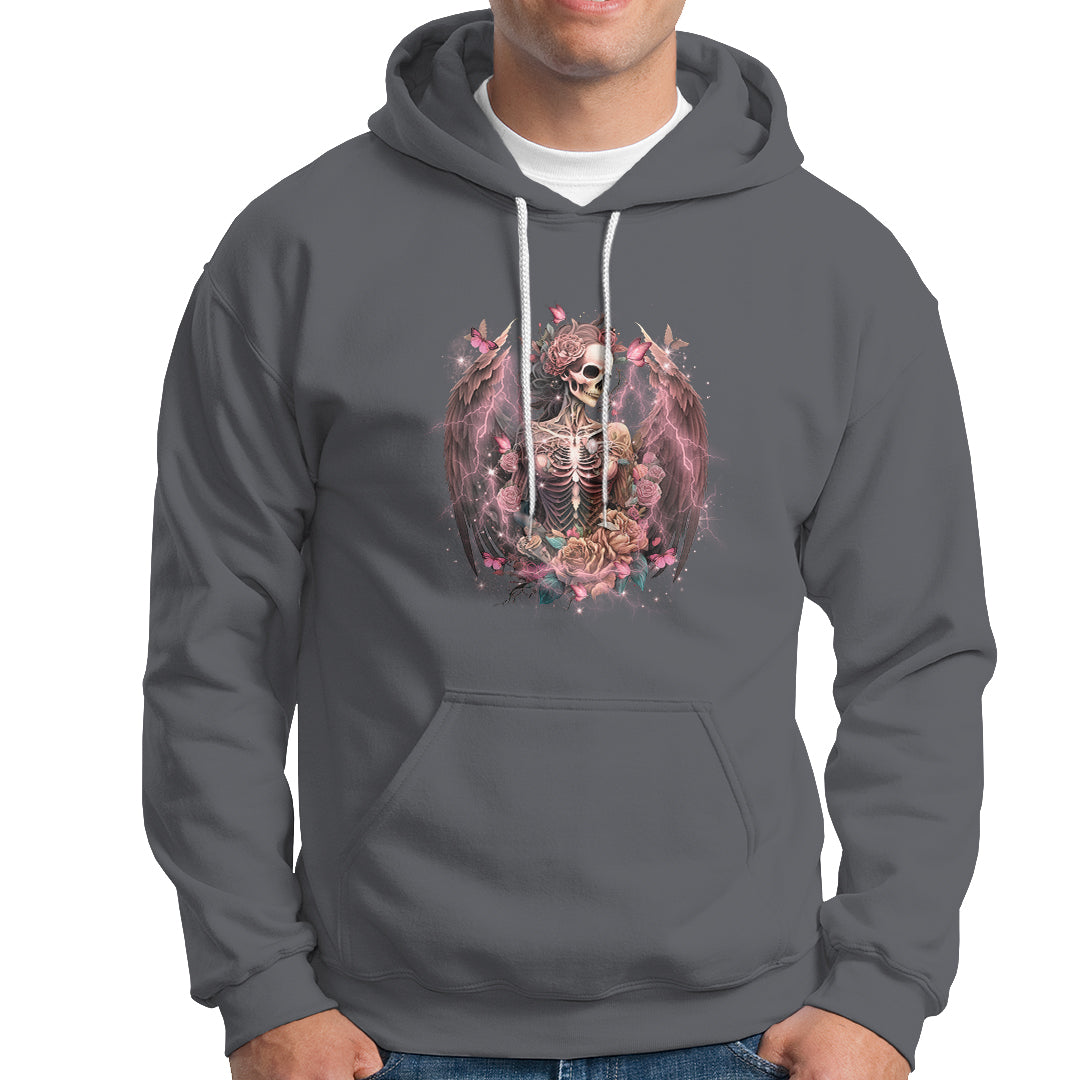 Floral Gothic Skeleton Hoodie Floral Gothic Skeleton Goblincore Karma Fairy Roses Skull Floral Skeleton In My Next Life I Want To Be The Karma Fairy Funny Quote - Wonder Print Shop