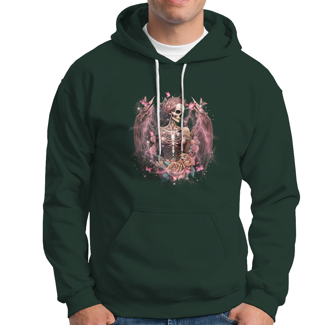 Floral Gothic Skeleton Hoodie Floral Gothic Skeleton Goblincore Karma Fairy Roses Skull Floral Skeleton In My Next Life I Want To Be The Karma Fairy Funny Quote - Wonder Print Shop