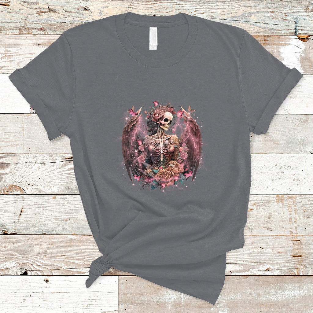 Floral Gothic Skeleton T Shirt Floral Gothic Skeleton Goblincore Karma Fairy Roses Skull Floral Skeleton In My Next Life I Want To Be The Karma Fairy Funny Quote - Wonder Print Shop