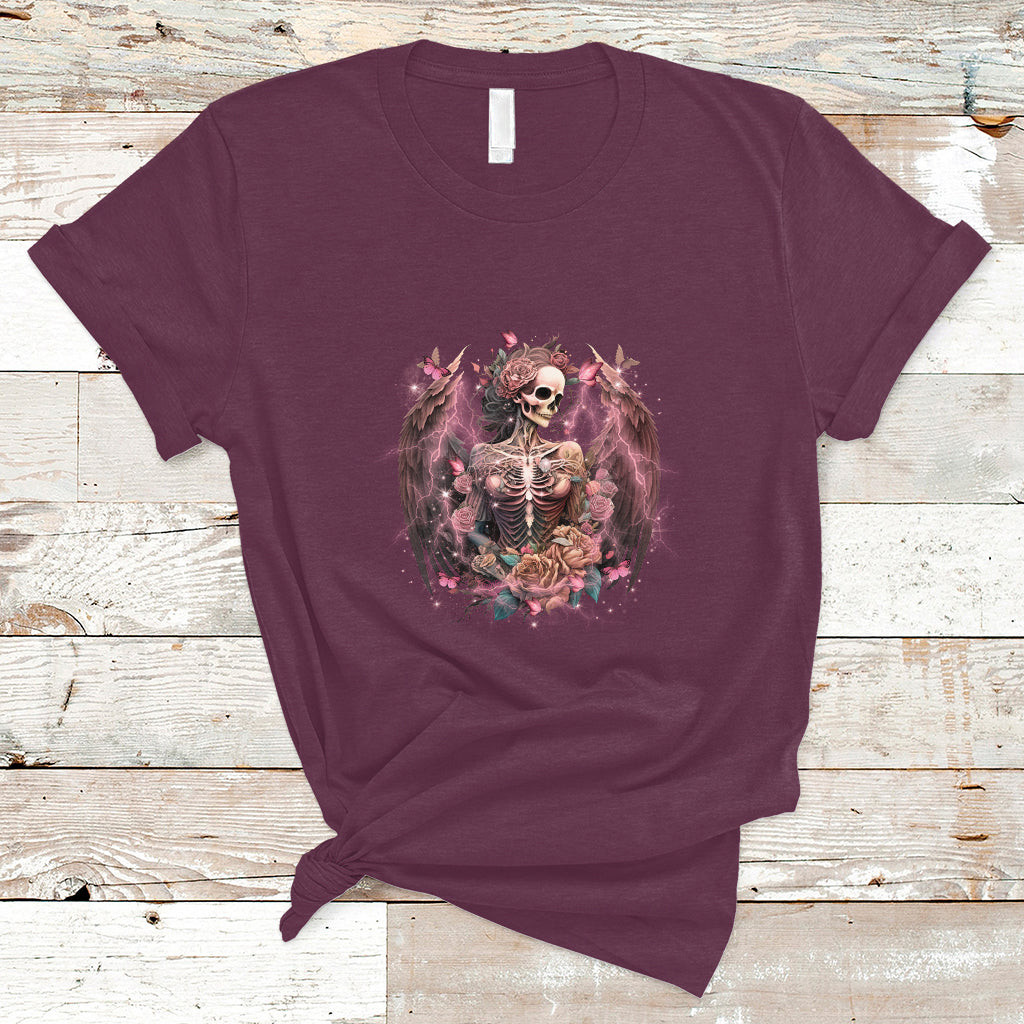 Floral Gothic Skeleton T Shirt Floral Gothic Skeleton Goblincore Karma Fairy Roses Skull Floral Skeleton In My Next Life I Want To Be The Karma Fairy Funny Quote - Wonder Print Shop