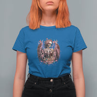 Floral Gothic Skeleton T Shirt For Women Floral Gothic Skeleton Goblincore Karma Fairy Roses Skull Floral Skeleton In My Next Life I Want To Be The Karma Fairy Funny Quote - Wonder Print Shop