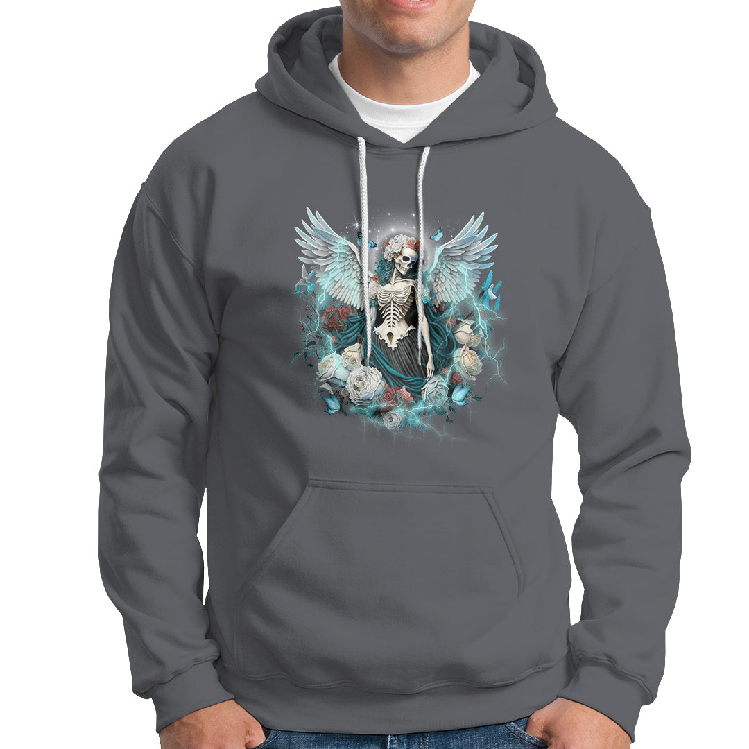 Floral Gothic Skeleton Hoodie Floral Gothic Skeleton Goblincore Karma Fairy Roses Skull Floral Skeleton Angel In My Next Life I Want To Be The Karma Fairy - Wonder Print Shop