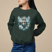 Floral Gothic Skeleton Sweatshirt Floral Gothic Skeleton Goblincore Karma Fairy Roses Skull Floral Skeleton Angel In My Next Life I Want To Be The Karma Fairy - Wonder Print Shop