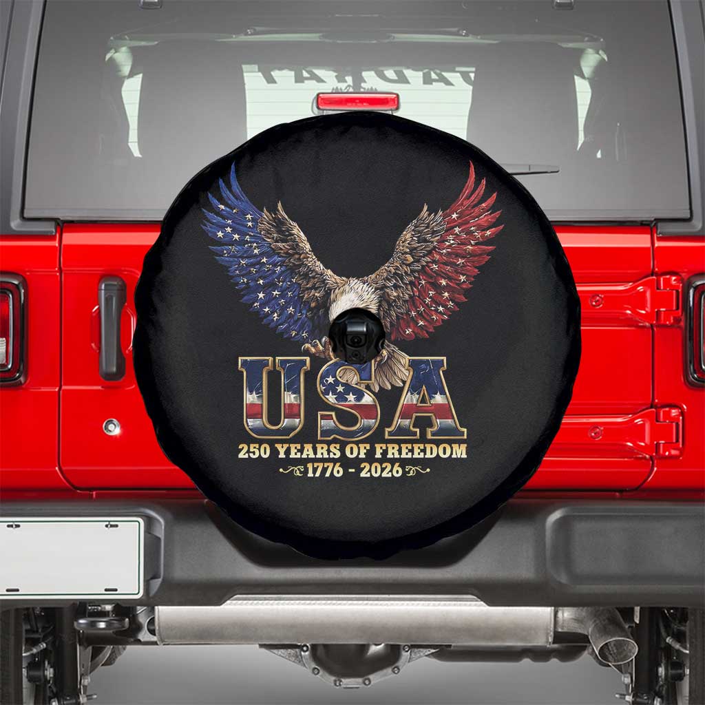 250 Years USA Majestic Bald Eagle Spare Tire Cover American Flag Wings Patriotic Semiquincentennial 250th Anniversary