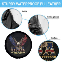 250 Years USA Majestic Bald Eagle Spare Tire Cover American Flag Wings Patriotic Semiquincentennial 250th Anniversary