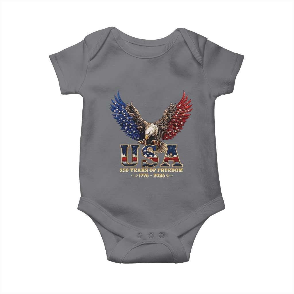 250 Years USA Majestic Bald Eagle Baby Onesie American Flag Wings Patriotic Semiquincentennial 250th Anniversary