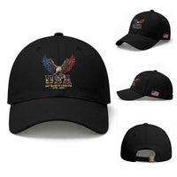 250 Years USA Majestic Bald Eagle Baseball Cap American Flag Wings Patriotic Semiquincentennial 250th Anniversary