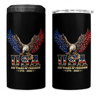 250 Years USA Majestic Bald Eagle 4 in 1 Can Cooler Tumbler American Flag Wings Patriotic Semiquincentennial 250th Anniversary