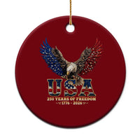 250 Years USA Majestic Bald Eagle Ceramic Ornament American Flag Wings Patriotic Semiquincentennial 250th Anniversary