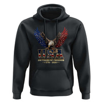 250 Years USA Majestic Bald Eagle Hoodie American Flag Wings Patriotic Semiquincentennial 250th Anniversary