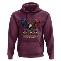 250 Years USA Majestic Bald Eagle Hoodie American Flag Wings Patriotic Semiquincentennial 250th Anniversary