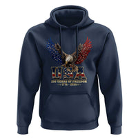 250 Years USA Majestic Bald Eagle Hoodie American Flag Wings Patriotic Semiquincentennial 250th Anniversary