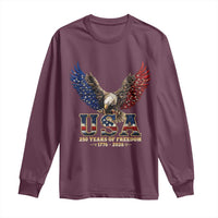 250 Years USA Majestic Bald Eagle Long Sleeve Shirt American Flag Wings Patriotic Semiquincentennial 250th Anniversary