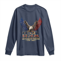 250 Years USA Majestic Bald Eagle Long Sleeve Shirt American Flag Wings Patriotic Semiquincentennial 250th Anniversary