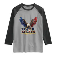 250 Years USA Majestic Bald Eagle Raglan Shirt American Flag Wings Patriotic Semiquincentennial 250th Anniversary