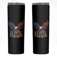 250 Years USA Majestic Bald Eagle Skinny Tumbler American Flag Wings Patriotic Semiquincentennial 250th Anniversary