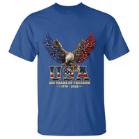 250 Years USA Majestic Bald Eagle T Shirt American Flag Wings Patriotic Semiquincentennial 250th Anniversary