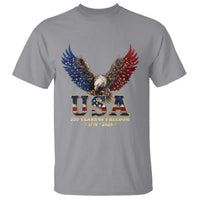 250 Years USA Majestic Bald Eagle T Shirt American Flag Wings Patriotic Semiquincentennial 250th Anniversary