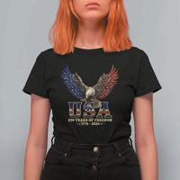 250 Years USA Majestic Bald Eagle T Shirt For Women American Flag Wings Patriotic Semiquincentennial 250th Anniversary