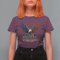 250 Years USA Majestic Bald Eagle T Shirt For Women American Flag Wings Patriotic Semiquincentennial 250th Anniversary