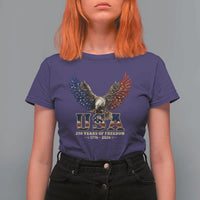 250 Years USA Majestic Bald Eagle T Shirt For Women American Flag Wings Patriotic Semiquincentennial 250th Anniversary