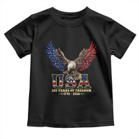 250 Years USA Majestic Bald Eagle Toddler T Shirt American Flag Wings Patriotic Semiquincentennial 250th Anniversary