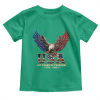 250 Years USA Majestic Bald Eagle Toddler T Shirt American Flag Wings Patriotic Semiquincentennial 250th Anniversary