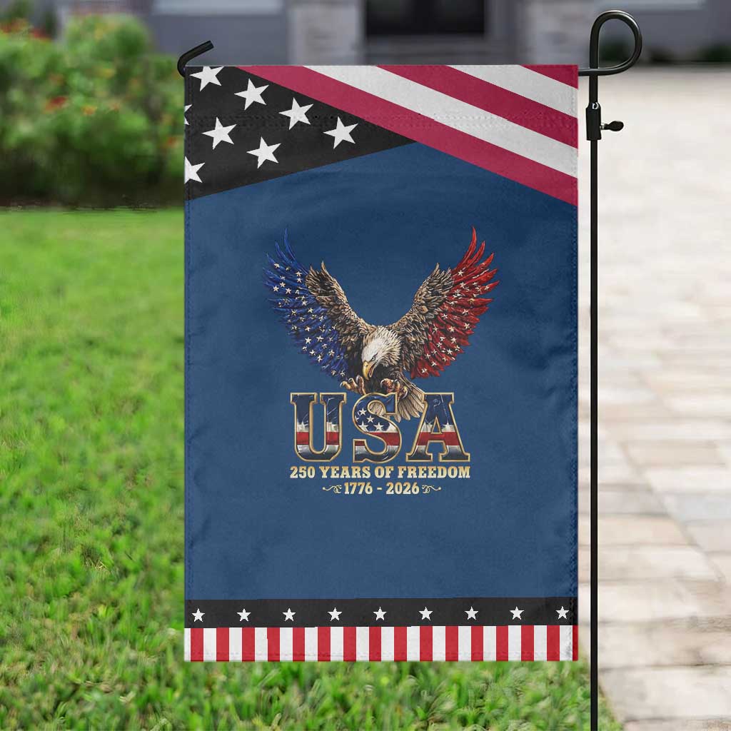 250 Years USA Majestic Bald Eagle Patriotic Garden Flag American Flag Wings Patriotic Semiquincentennial 250th Anniversary