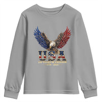 250 Years USA Majestic Bald Eagle Youth Sweatshirt American Flag Wings Patriotic Semiquincentennial 250th Anniversary