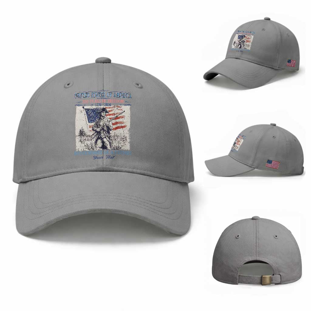 Custom Name Descendant of a Patriot USA 250 Years of Freedom Personalized Baseball Cap 1776-2026 Revolutionary War Heritage