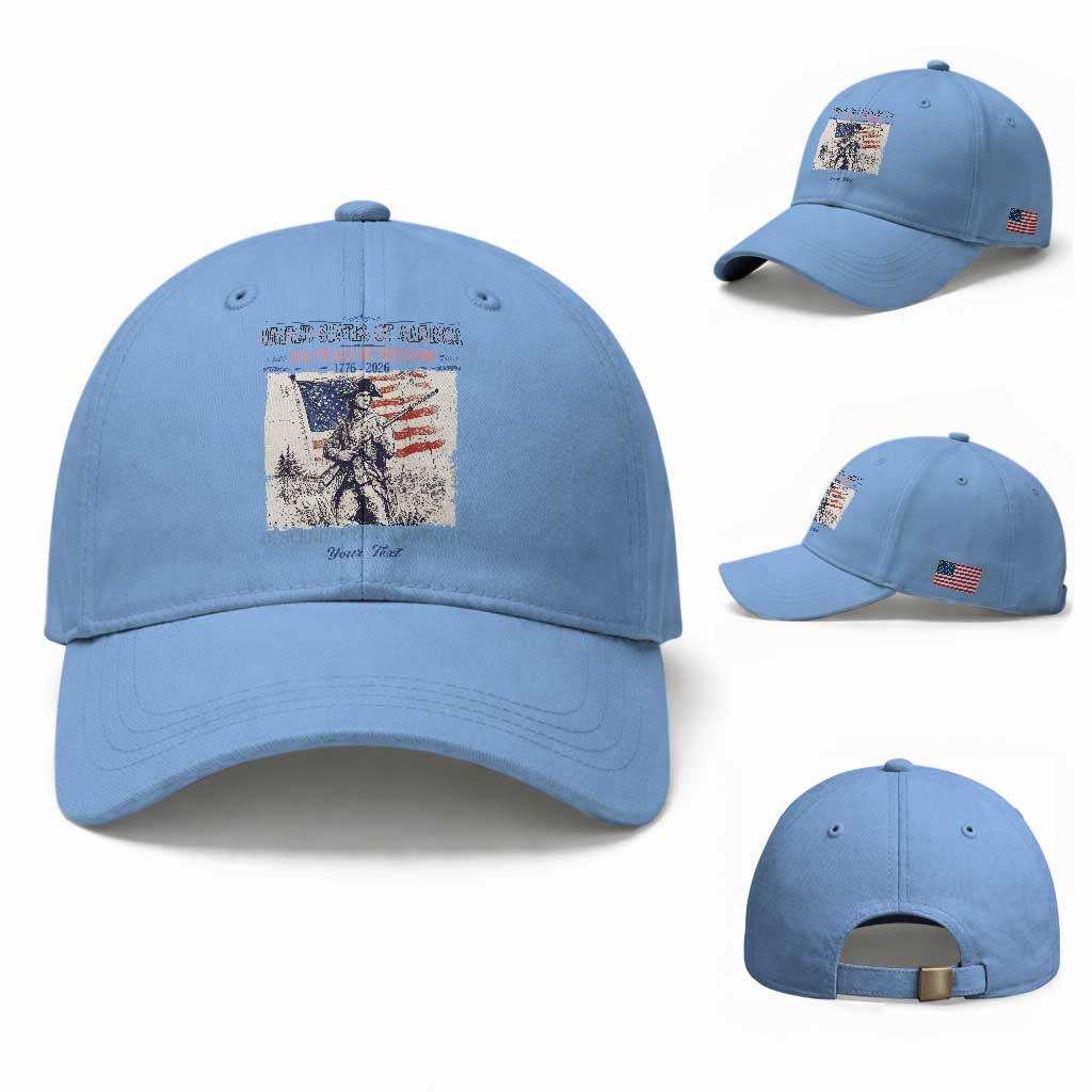Custom Name Descendant of a Patriot USA 250 Years of Freedom Personalized Baseball Cap 1776-2026 Revolutionary War Heritage